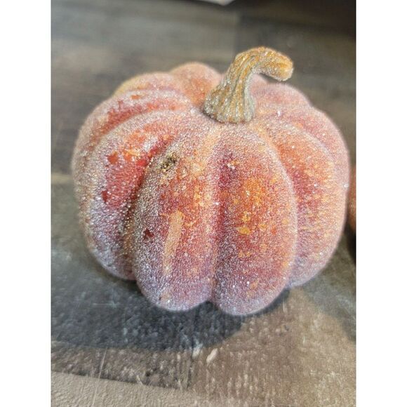 Shiny orange pumpkin set Decor fall figure - Picture 5 of 10